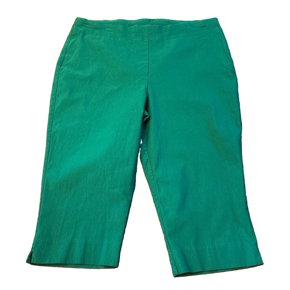 Chico’s Size 2.5 Perfect Stretch Capri Pants Kelly Green Resort Cruise Womens 14